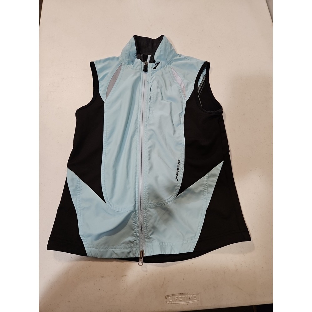 Brooks Infinity Running Vest Black/blue‎ Women Small Breathable Reflective (1308
